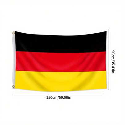 1pc Double Side Printed Germany Flag - Bright, UV Fade Resistant Polyester, Perfect For Outdoor Holiday Decoration & Enthusiastic National Pride!