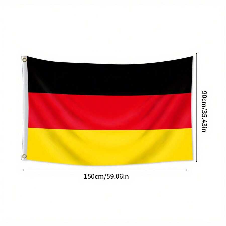 1pc Double Side Printed Germany Flag - Bright, UV Fade Resistant Polyester, Perfect For Outdoor Holiday Decoration & Enthusiastic National Pride! - German - View 1