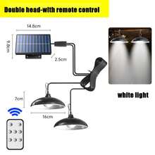 1pc Solar Hanging Light, Waterproof Solar LED Lamp With Dual Heads, Decorative Solar Light With Remote Control, For Indoor Shed, Barn, Room And Outdoor Use - Black - View 13