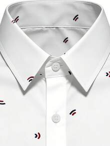 Áo sơ mi nam màu trắng công sở năm 2026 với họa tiết trang nhã, thiết kế ôm dáng, được làm từ sợi polyester chất lượng cao, phù hợp cho công sở và các dịp cưới hỏi. - trắng - Xem 9