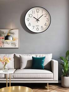 8-14 Inch Full Series Luxury Quiet Non-Ticking Wall Clock, Battery Powered Silent Wall Clock With High-Definition Glass Cover, Suitable For Children, Living Room, Bedroom, Kitchen, School, Office - Black - View 7