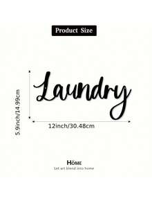 1pc Metal Wall Art Decor, Farmhouse Style Laundry Room Sign, Hanging Decoration - Suitable For Bathroom, Laundry Room, Elegant Room Decor - Black - View 12