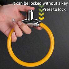 11毫米自行车锁 - 锌合金环形锁，带钥匙，150克轻量级链条延长件，适用于自行车/电动自行车/滑板车及旅行安全 - 彩色 - 查看 3