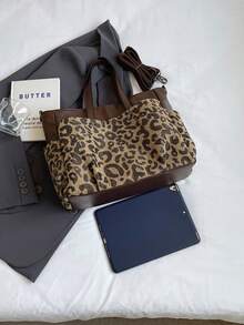 The New Atmospheric Fashion Exquisite Tote Bag Leisure Commuting High-Volume Popular Leopard Print Single Shoulder Shoulder Tote Bag - Coffee - View 7