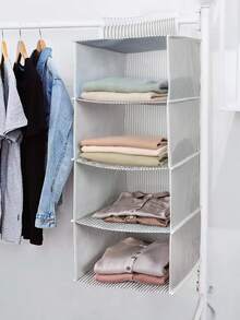 Dolap Içi 4 Raflı Çok Katlı Gardırop Düzenleyici Organizer - Grey - View 7