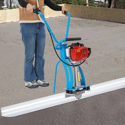 SHIOUCY 35.8cc 4-Stroke Concrete Vibrating Machine, 573lbs Exciting Force 0.17gal Fuel Tank For Concrete Pavement Bridge Deck Construction