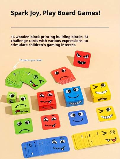 Juguetes de bloques de construcción que cambian de cara para niños, juego de entrenamiento de lógica y pensamiento, juegos interactivos para el desarrollo cerebral de los niños