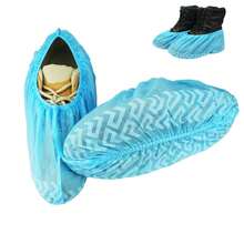 100 Pieces (50 Pairs) Of Extra-Thick, Non-Slip, Disposable Printed Non-Woven Shoe Covers. Breathable, Dustproof. Suitable For Indoor And Outdoor Use. Features Include: Breathable Design, Non-Slip Sole, And Non-Slip Shoe Cover. - Blue - View 4