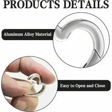 8Pcs Heart Shaped Keychain Clip Zinc Alloy Carabiner Cute Cool Spring Snap Clasp Hook Handbag Accessories Key Ring Camping Hiking Fishing Traveling - B - 查看 3