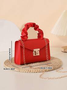 Soft Wrist Chain Crossbody Bag For Daily Wear, Cloud Wrist Handbag, Women Handbag - Red - View 6