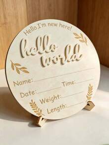 Đồ trang trí chụp ảnh kỷ niệm ngày sinh bằng gỗ "Hello World" cho bé, bảng đánh dấu sự phát triển bằng gỗ, thích hợp làm quà tặng trong tiệc mừng bé chào đời, dành cho bé trai và bé gái. - Nhiều màu - Xem 11