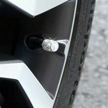 NEW-   Bling Valve Stem Caps, 4 Pack Crystal Rhinestone Car Tire Valve Covers, Dustproof Stem Cap For Auto Wheel, Sparkling Tire Air Valves Cover, Universal For Most Vehicles (Red) - Red - View 6