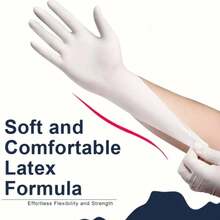 2/20/50/100只装无粉一次性丁腈手套，家用清洁手套，适用于厨房、浴室、清洁、食品处理、纹身、美容、染发、宠物美容、烹饪、绘画、工艺美术防护、清洁用品、家用工具 [无包装盒] - 半透白 - 查看 3