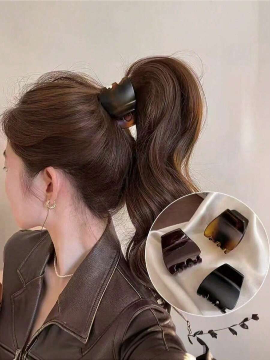 3/1PC High Ponytail Fixed Artifact Hair Grip Clip Women's High Grade New Hair Claw Rear Hair Clip Hair Accessories Fashion Claw Clips Casual Hair Clutch Elegant Hair Jaw Clip - Multicolor - View 1