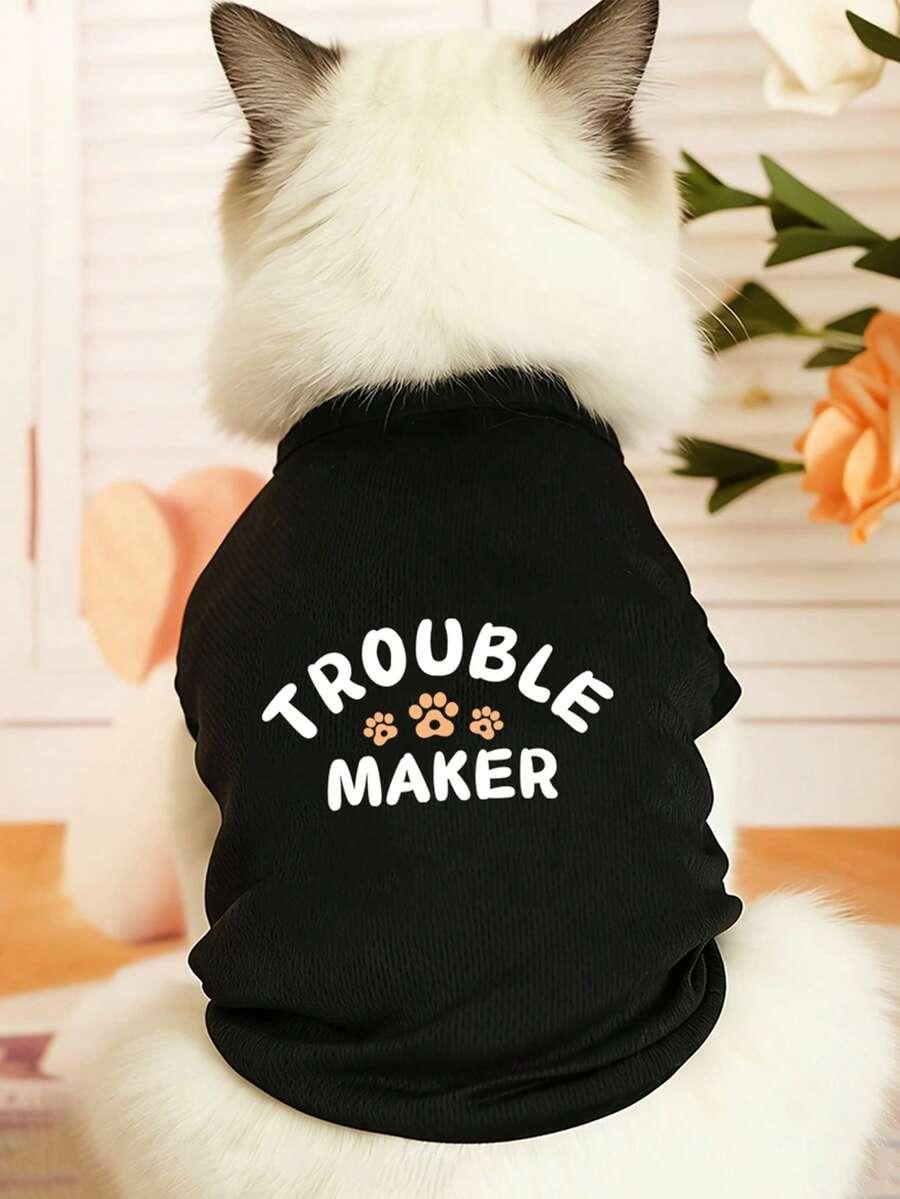 1 pieza Chaleco para mascotas, chaleco sin mangas ligero y transpirable para gatos, previene el desprendimiento del pelo, manga corta para perros pequeños y cachorros, ropa para mascotas adecuada para todas las estaciones - Negro - Ver 1
