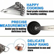6pcs Stainless Steel Baking And Cooking Measuring Spoons, Metal Kitchen Measuring Tools For Dry And Liquid Ingredients - Multicolor - View 4