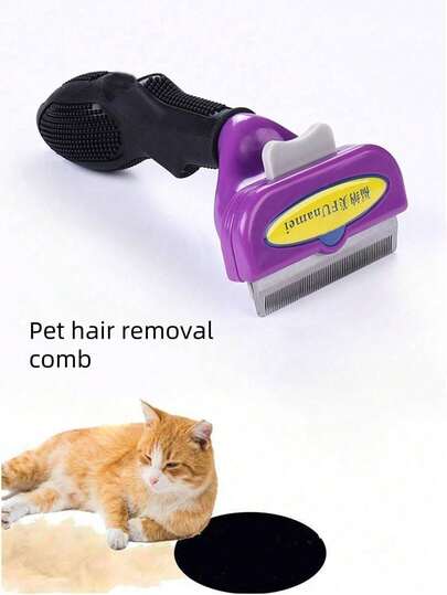 Pet Lint-Free Grooming Brush Tool, Easily Solves Shedding Issues, Compact & Portable Design With Storage Space