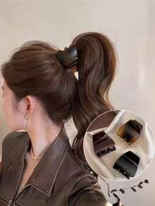 3/1PC High Ponytail Fixed Artifact Hair Grip Clip Women's High Grade New Hair Claw Rear Hair Clip Hair Accessories Fashion Claw Clips Casual Hair Clutch Elegant Hair Jaw Clip - Multicolor - View 6