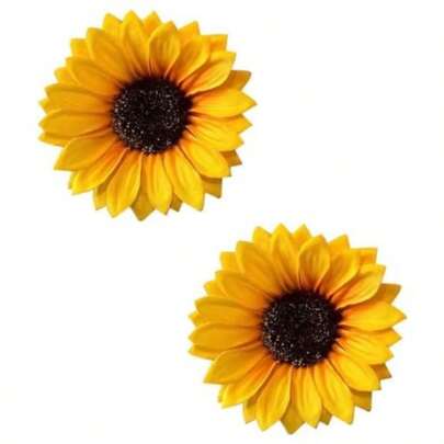 Yellow Sunflower Hair Clips 2-Pack Yellow Flower Hair Barrettes Beach Vacation Accessories - Sunflower Hairpins Clips And Barrettes