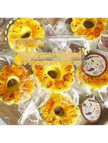 2个装弹性逼真烤菠萝片减压玩具 - 完美的生日礼物、赠品、收藏品、爱好品、送礼佳品 - 彩色 - 查看 2