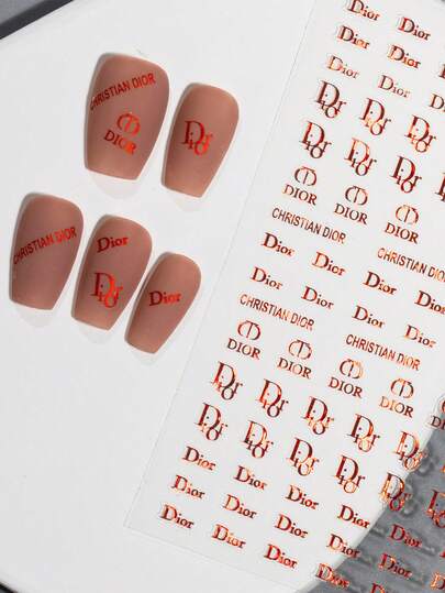 5/10pcs Letter Nail Art Stickers, Self-Adhesive Nail Art Stickers, Nail Decoration Stickers For Women & Girls