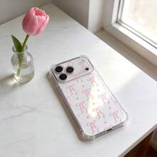 1个可爱粉色爱心波点蝴蝶结透明气囊防震手机壳，兼容苹果7/8/X/XR/XS Max/11/12/13/14/15/16/17 Pro Max、三星Galaxy A14/A15/A16/A17/A04/A05/A06/A07/A54/A55/A56/A57/A34/A35A/36/A37/S26/S26 Plus/S26 Ultra、12C/13C/14C/15C、荣耀400/400 Pro/400 Lite/300/300 Pro/200、C85 Pro/C75/C71/C63/C53 - 無色 - 查看 3