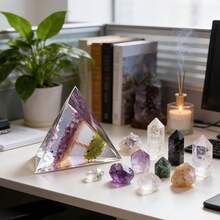 Stonehaven Tree Of Life Orgone Pyramid, Natural Energy Peridot Amethyst Orgonite Crystal Healing Pyramid, For Reduce Stress, Balance Chakra, Meditation Attract Luck, Accumulate Wealth Health (6cm) - Multicolor - View 8