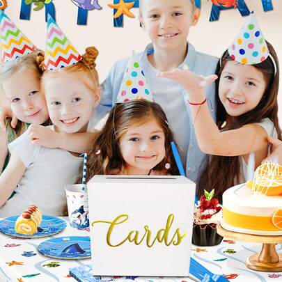 1 Set Classic Elegant Card Box - Decoration For Weddings, Bridal Showers, Baby Showers, Birthdays, Graduations, Foil Stamped Card Holder Box To Store Gift Envelopes, Cash For Bridal Shower, Wedding, Baby Shower, Birthday Party, Graduation, Anniversary, Engagement Party