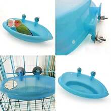 Bird Bath Box Mirror Bird Bath, Hanging Plastic Bathtub, Bird Feeder Tray, Bird Cage Accessories, Parrot Shower Supplies, Parrot Feeder - Bath - View 3