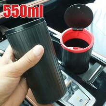 Universal Car Cup Holder Trash Can With Pop-Up Lid ,Premium Round Car Trash Can , With 30 Trash Bags, Fits Cup Holder & Armrest Box, ABS Ergonomic Design For Hands-Free Car, Home & Office Waste Disposal - Slanted Opening - View 11