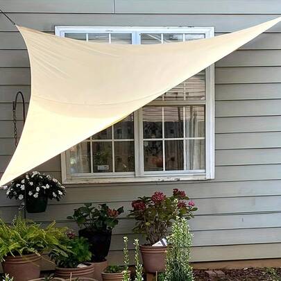 Extra Large Triangle Outdoor Sun Shade Canopy, UV Protection (91%-100% Shading Rate) Thick Outdoor Sun Shade Canopy, Suitable For Yard, Patio, Balcony Sun Shade Sail, Fade & Tear Resistant, Applicable For Various Weather Conditions, Ideal For Backyard, Patio, Garden, Swimming Pool, Balcony And Outdoor Shading