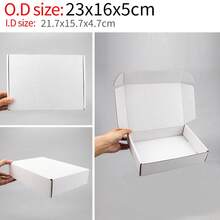 10 hộp giấy trắng, nhiều kích cỡ, hộp carton 3 lớp dùng để đóng gói sản phẩm và gửi thư bưu chính, phù hợp cho doanh nghiệp nhỏ và sử dụng cá nhân - trắng - Xem 12