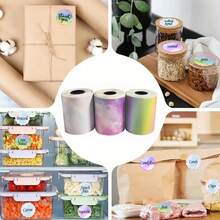 50x50mm Gradient Colorful Floral Edge Waterproof Label Paper, Suitable For M110 M220 M221 M120 M200 Label Printers, Thermal Label Stickers For DIY, Design, Jewelry, Cosmetics, Kitchen Food Labeling - View 9