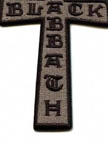 1PC Black Cross Patch Rock Legend Embroidered Iron On - Multicolor - View 5