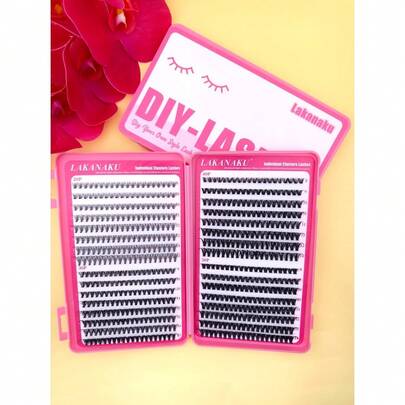 kit Extensões De Cílios DIY C Curl 30D-50D , Aglomerados Finos 8-15 MIX  DIY LASHES T-744-1