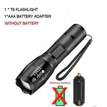 1 buah Senter LED Daya Tinggi, 5 Mode Pencahayaan (SOS dan Strobo), Fokus yang Dapat Diatur, Tahan Guncangan, Ringkas dan Portabel - Cocok untuk Keadaan Darurat, Berkemah, Mendaki - MultiWarna - View 8