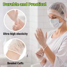 2/20/50/100pcs Disposable Gloves, Vinyl Gloves, Transparent PVC, Latex-Free, Powder-Free, Waterproof And Oil-Proof, Flexible,Suitable For Food Handling, Daily Cleaning, Living Room,Kitchen,"To Prevent Damage During Shipping, We've Switched From Boxes To Bags. Please Rest Assured That The Gloves Inside Are Of The Same High Quality." - Multiple Styles - View 3