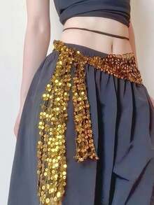 1件爵士舞臀巾，肚皮舞腰链配饰 - 彩色 - 查看 8