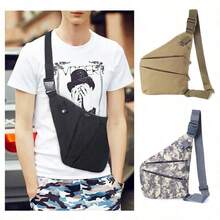 Men's Sling Bag, Waterproof One Shoulder Bag With Chest Pocket, Anti-Theft Travel Bag - Multicolor - View 6