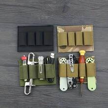 10x7.5厘米战术背带户外收纳袋 - 弹性战术背带，4槽设计，多功能户外装备收纳背带，轻巧便携，适合日常携带、露营、徒步旅行、战术装备收纳、户外工具存放和战术装备携带，户外装备、露营配件、狩猎配件，多槽战术背带收纳袋，多用途户外背带收纳袋 - 彩色 - 查看 1