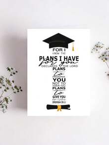 1pc Christian Graduation Card With Envelope - Bible Verse Graduation Greeting Card - Inspirational Gift For Family, Friends & Classmates, Blank Inner Page For Writing - A - View 10