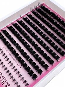 160D Extra Long Lashes, 6-18mm Length, DD Color, 178pcs/Pack, Thick Individual Lashes, DIY Eyelash Extension, Cartoon Style, Mink Material, Suitable For Various Makeup Looks, Reusable, Applicable For Daily Makeup, Cosplay, Daily Life, Wedding, Date, Party, Music Festival, Halloween, Christmas And Other Occasions - DD - 查看 5