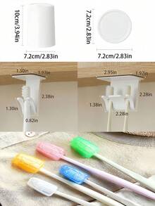 Magnetic Mouthwash Cup No-Drill Installation Wall-Mounted Brush Cup Storage Rack Hanging Toothbrush Cup For Sink Area Wash Basin Units Dormitory And RV Bathrooms Home Decor Countertop Essentials - One Size Fits All - View 6