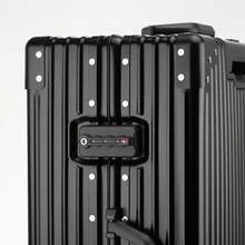 Premium All-Aluminum Alloy Luggage Set – Iconic Ribbed Hard Shell Suitcases With Reinforced Metal Corners & 360° Silent Spinner Wheels | Durable TSA Lock Travel Cases In Classic Silver, Matte Black & Gunmetal Grey | Lightweight Yet Unbreakable Carry-On & Checked Baggage For Business, Vacation & Global Adventures | The Ultimate Statement Piece For Discerning Travelers Who Value Style, Security & Long-Lasting Performance - Gun color - View 5