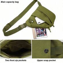 Men's Sling Bag, Waterproof One Shoulder Bag With Chest Pocket, Anti-Theft Travel Bag - Multicolor - View 4
