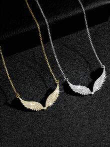 1 pezzo Collana con ciondolo a forma di ali d'angelo in zirconia cubica, design personalizzato punk, estetica alla moda, lunghezza regolabile, adatta per vacanze, occasioni speciali, compleanni, regali e uso quotidiano - Multicolore - Visualizzare 14
