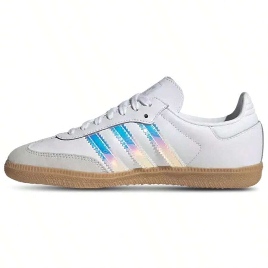 Adidas Samba OG J 'Cream Black Satin'Kid's-JQ3644 | Retro Heritage Style, Timeless Silhouette - 藍白色 - 查看 1