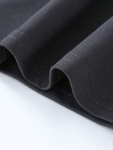 Áo thun cổ tròn tay ngắn in họa tiết phong cách âm nhạc, thiết kế tối giản dành cho thiếu niên nam, mẫu áo mùa hè mới cho trẻ em. - Màu xám đen - Xem 6