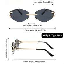 1副高级无框眼镜，龙爪设计，经久耐用，时尚美观，适合所有人佩戴 - 彩色 - 查看 4