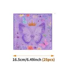 Purple Butterfly Crown Disposable Plates, Napkins, Cups - 10 Guest Party Supplies Set, Suitable For Birthday, Wedding, Theme Party, Family Picnic - Style 4 - View 6